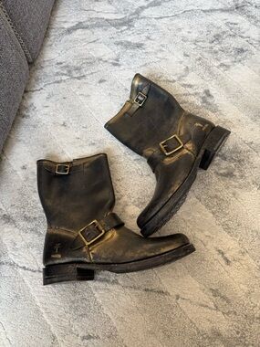 Frye coach Veronica Black Buckle Boots